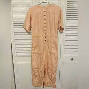 Madewell Garment-Dyed Short-Sleeve Coverall Jumpsuit